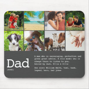 Dad Definition Fathers Day Photo Grey Mouse Mat
