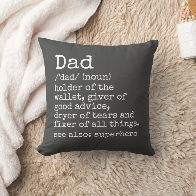 Dad Definition Grey Father's Day Gift Pillow (Blanket)