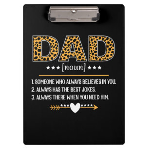 Dad Definition Leopard Print Father's Day Gift Clipboard