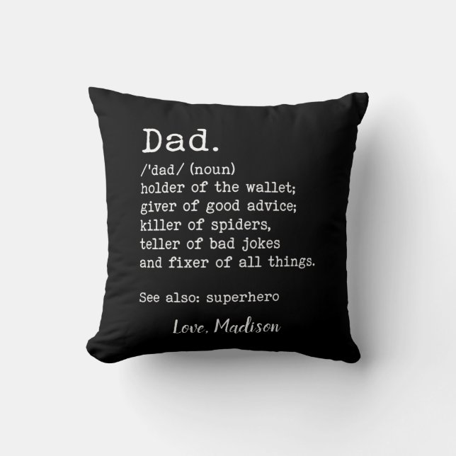 Dad Definition Personalised Father's Day Gift Cushion (Front)