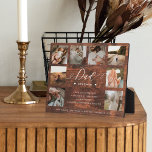 Dad Definition Woodgrain Fathers Day Photo Collage Plaque<br><div class="desc">Send a beautiful personalised gift to your dad that he'll cherish forever. The plaque is designed like a dictionary definition with "Dad" designed in a beautiful handwritten black script style. Special personalised father's day family photo collage photo block to display your own special family photos and memories. Our design features...</div>