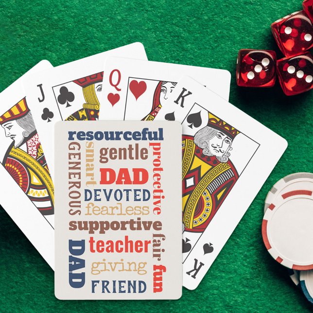 Dad Definition Word Collage Typography Playing Cards (Creator Uploaded)