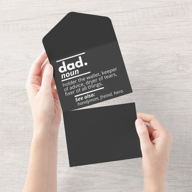 Dad Dictionary Definition - Funny Fathers Day Gift All In One Invitation (Tearaway)