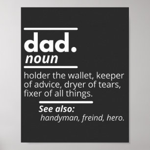 Dad Dictionary Definition - Funny Fathers Day Gift Poster