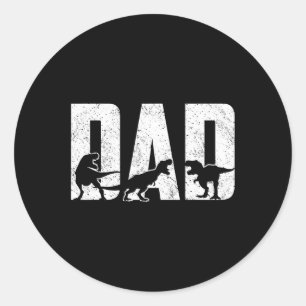 Dad Dinosaur Lover Cool Vintage Mens Fathers Day Classic Round Sticker
