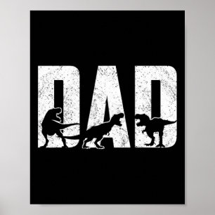 Dad Dinosaur Lover Cool Vintage Mens Fathers Day  Poster