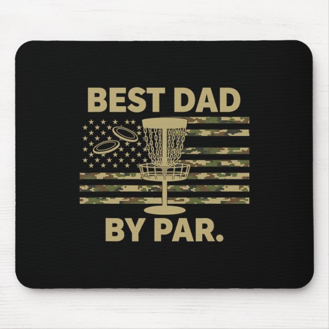 Dad Disc Golf Best Dad By Par Funny Disc Golfer Fa Mouse Mat (Front)