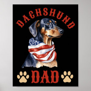 Dad Dog Father's Day 4th Of July Poster