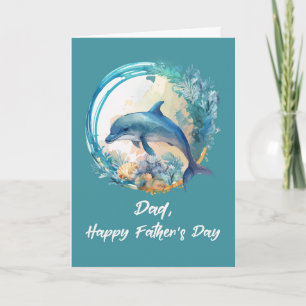 Dad Dolphin Father's Day Ride Ocean Waves of Life Card