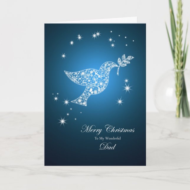 Dad, Dove of peace Christmas card (Front)