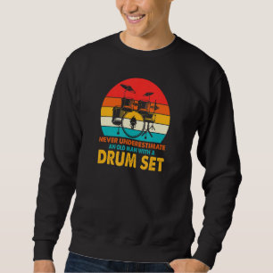 Dad Drum Set Player Cool Drummer Drum Kit Musician Sweatshirt