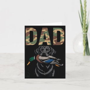 Dad duck hunting black lab dog camo mallard duck card