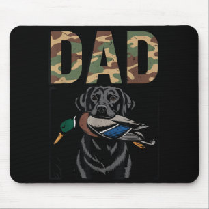 Dad duck hunting black lab dog camo mallard duck mouse mat