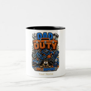 Dad Duty Personalised Funny Dad T-Shirt Two-Tone Coffee Mug