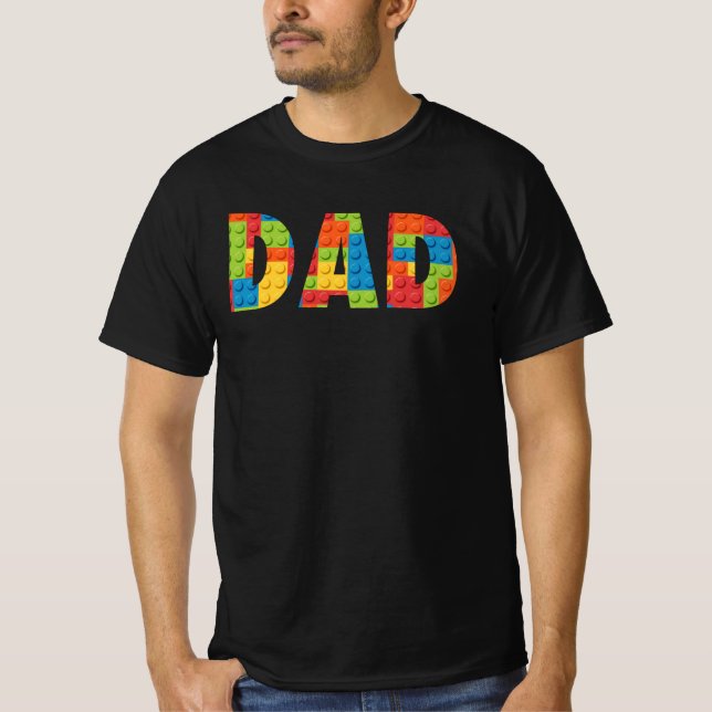 Dad Eat Sleep Build Repeat Building Blocks Bricks  T-Shirt (Front)
