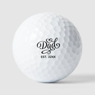 Dad elegant script lettering ,fathers day golf balls