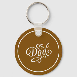 Dad elegant script lettering ,fathers day key ring