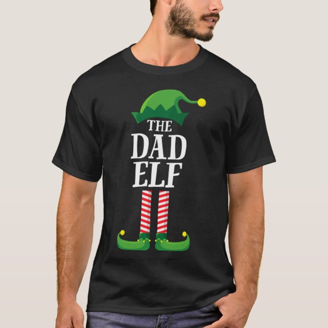 Dad Elf Matching Family Christmas Party Pajama T-Shirt (Front)
