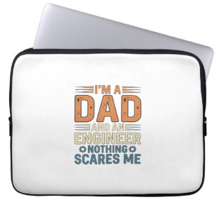 Dad Engineer Nothing Scares Me Vintage Shirt Desig Laptop Sleeve