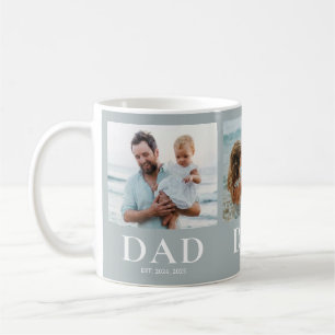 Dad Esablished 3 Photo Collage Keepsake Gift Coffee Mug