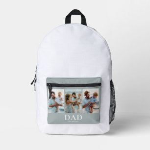 Dad Esablished 3 Photo Collage Keepsake Gift Printed Backpack