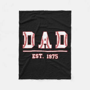 Dad Est. 1975 Softball Fathers Day Birthday Vintag Fleece Blanket