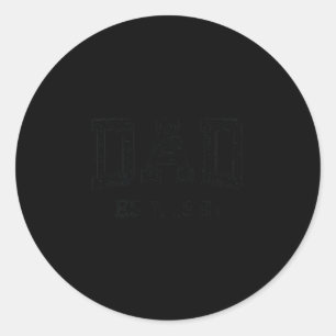 Dad Est 1981 Dad D Husband Father Grandpa  Classic Round Sticker
