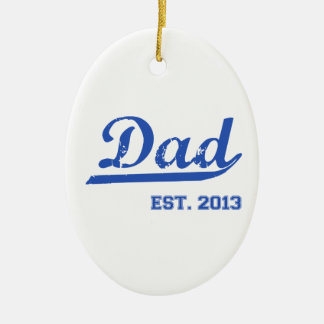DAD EST. 2013 NEW DADDY BABY FATHER'S DAY GIFT CERAMIC TREE DECORATION