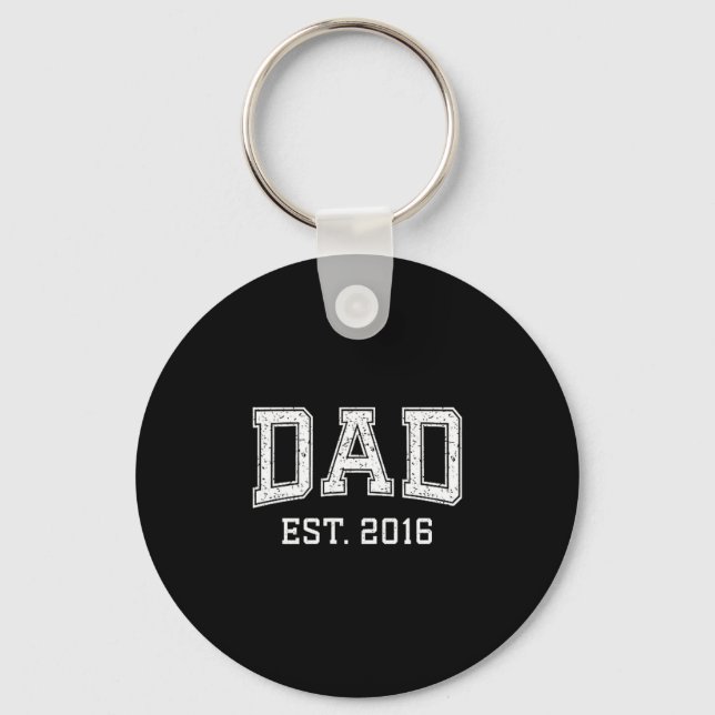 Dad Est 2016 Dad D Fathers Day Ized  Key Ring (Front)
