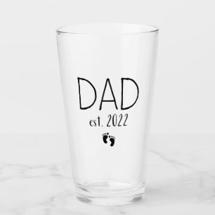Dad est 2022 new daddy fathers day baby pregnancy glass