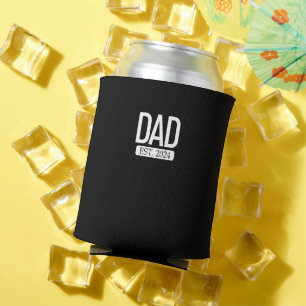 Dad Est. 2024 Pregnant Wife New Father's Day Men's Can Cooler