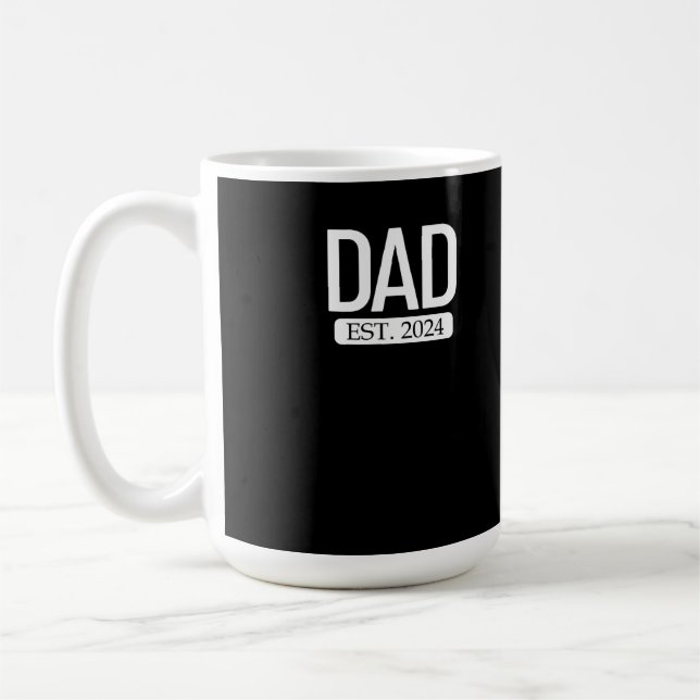Dad Est. 2024 Pregnant Wife New Father's Day Men's Coffee Mug (Left)