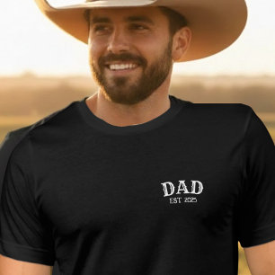 Dad Est 2025 Bold Text T-Shirt