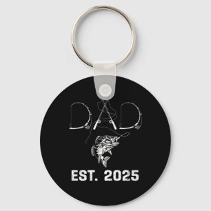 Dad Est 2025 Fishing Dad To Be New Baby Daddy Fath Key Ring