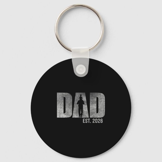 Dad Est. 2026 Father 2026 Loading New Dad 2026  Key Ring (Front)