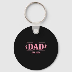 Dad Est. 2026 Logo Daddy 2026 Soon To Be New Dad 2 Key Ring