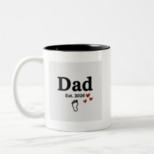 Dad Est. 2026 Mug New Dad Gift Baby Footprint
