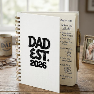 Dad Est 2026 Proud Father Since Notebook