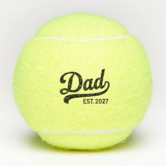 Dad Est 2027 New Father to Be Baby Announcement Tennis Balls