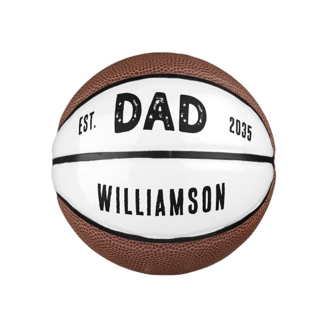 Dad Est. 20XX Fathers day gift for new dad to be Mini Basketball (Front)