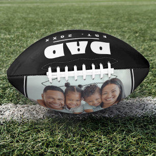 DAD Est. 20XX Modern Typography Family Photo American Football
