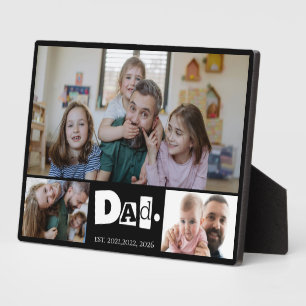 Dad Est 3 Kids Photo Collage Family Keepsake Plaque