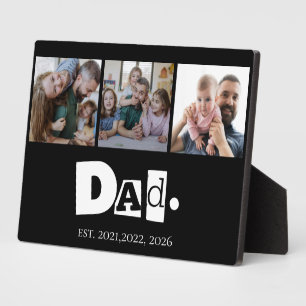 Dad Est 3 Kids Photo Collage Family Keepsake Plaque