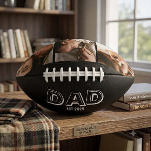 Dad Est 3 Photo Gift Father Keepsake American Football