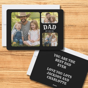 Dad Est 3 Photo Holiday Card