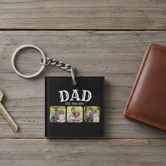 Dad Est 3 Photo Key Ring (Creator Uploaded)