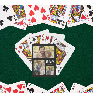 Dad Est 3 Photo Playing Cards
