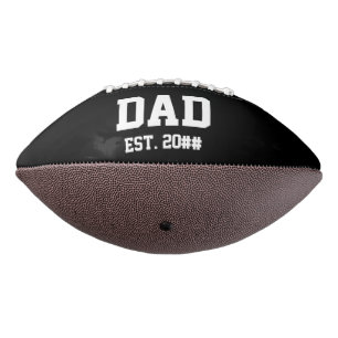 Dad Est. Established Year Black and White American Football