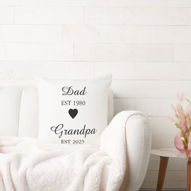 Dad est. & Grandpa est. – Custom Year Gift Cushion (Couch)