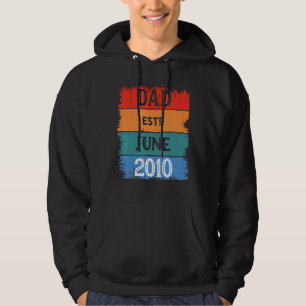 Dad Est Jun 2010 Proud Papa Grandpa Best Daddy Leg Hoodie